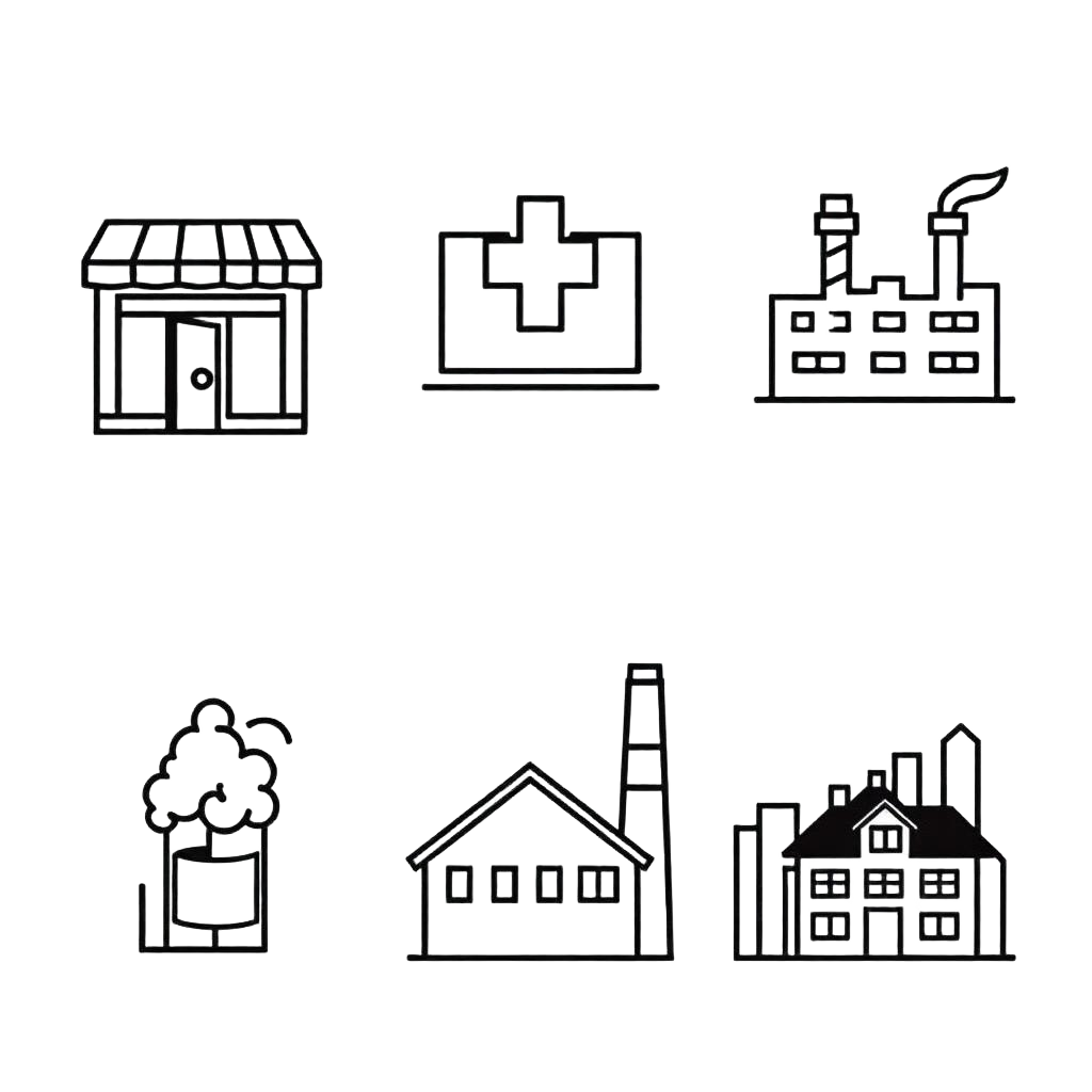 Industries icon grid diagram